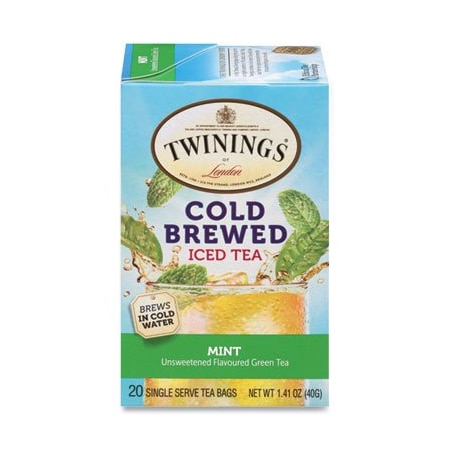 Twinings North America Cold Brew Iced Tea Bags, Mint, 0.07 Oz Tea Bag, 20PK 51335